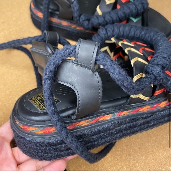 Farm Rio Sandals Platform Rope Tie Black - Picture 8 of 16